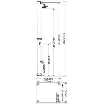 Solarni tuš 20l sa slavinom za nogu KR-08-1 Solarni tuš 20l sa slavinom za nogu KR-08-1